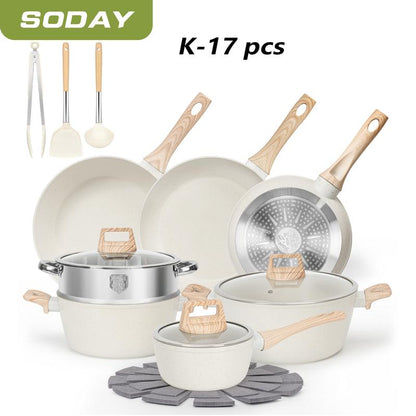 Set de Cocina Antiadherente de 17 Piezas – Aptos para Inducción