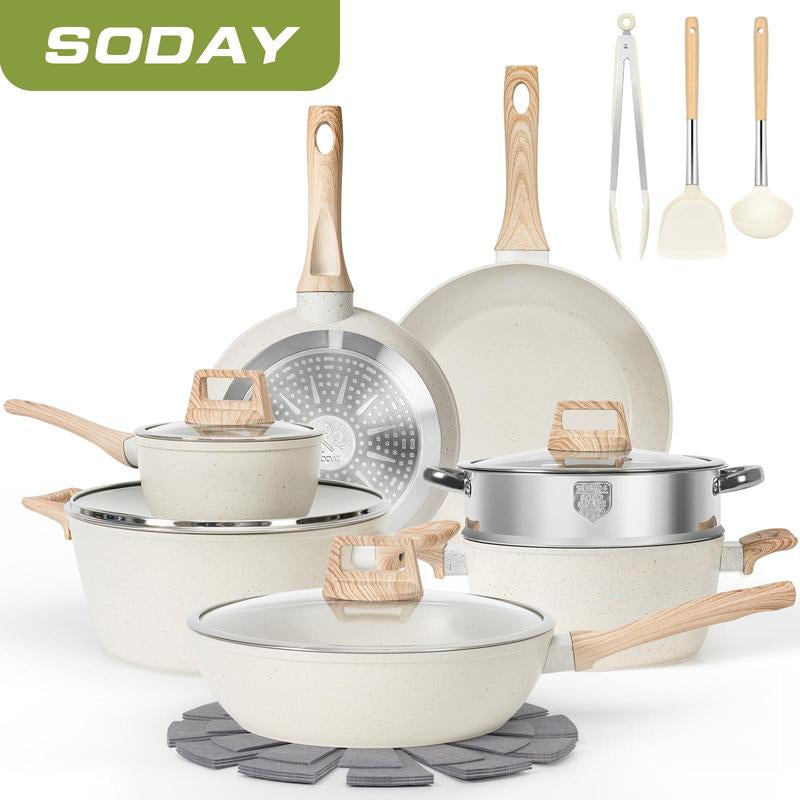 Set de Cocina Antiadherente de 17 Piezas – Aptos para Inducción