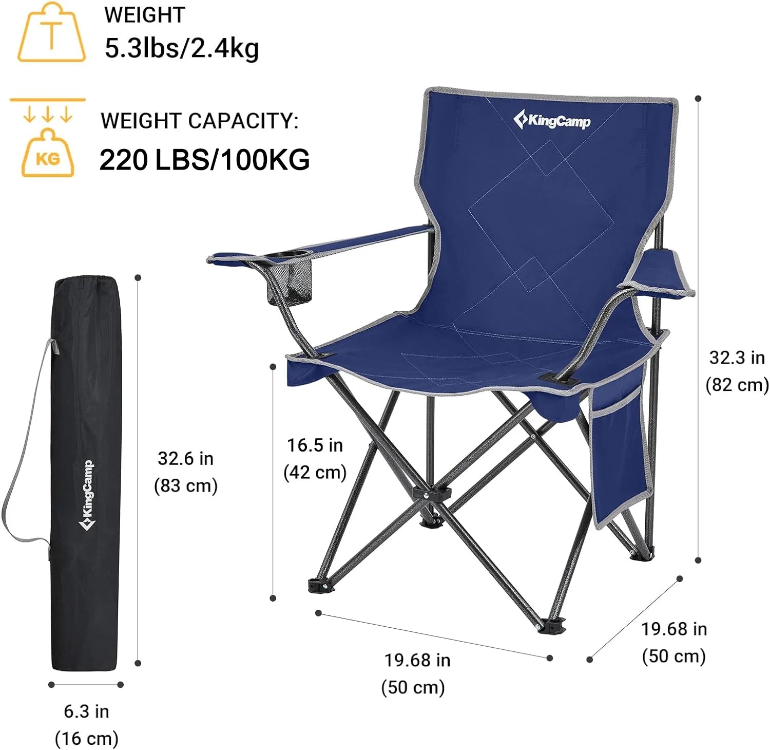 Lightweight Camping Chairs Clearance Folding Portable Lawn Chairs for Adults Outdoor Support 220Lbs Cyan