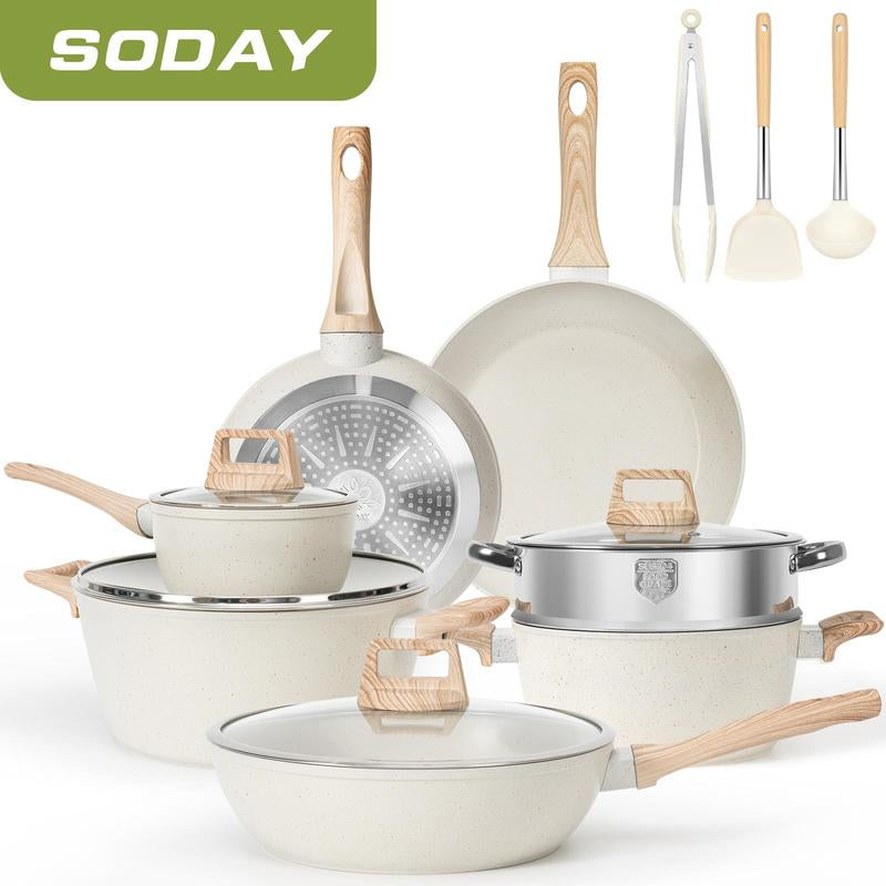 Set de Cocina Antiadherente de 17 Piezas – Aptos para Inducción